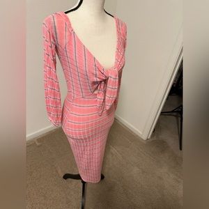 Pink Stripe Peekaboo Dress